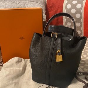 Hermes touch picotin 18 black / gold hardware